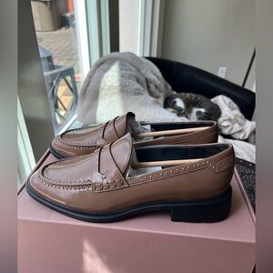 SARTO BY FRANCO SARTO EDEN STUD LOAFERS IN BROWN 8.5